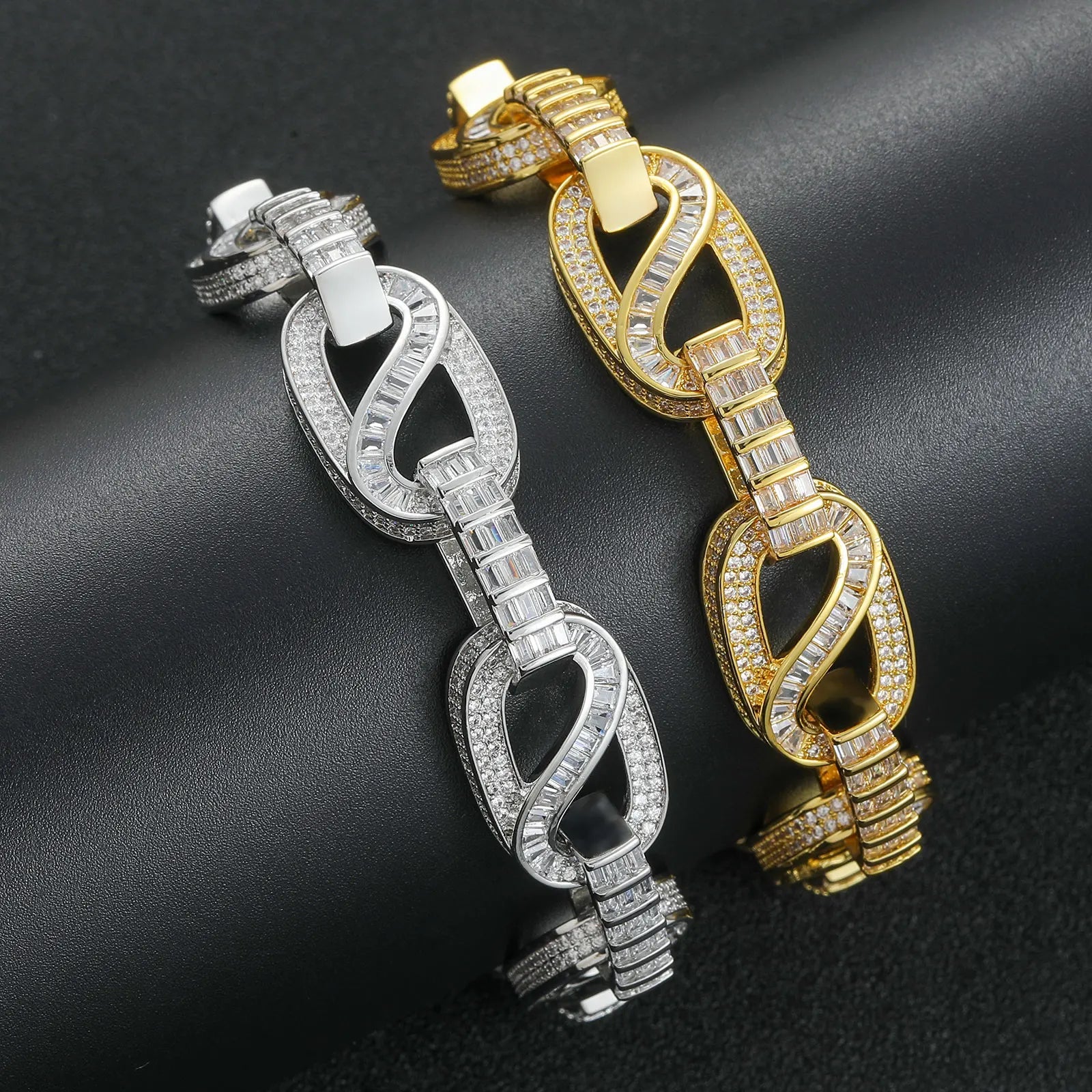 BES New Hip Hop 15MM Brass Mixed Zircon Personalized Circular Bracelet Full Diamond Trendy Brand Bracelet Jewelry for Men-1