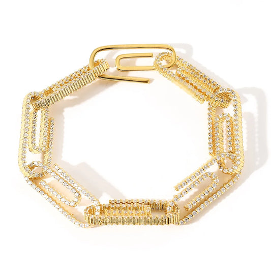 BES 10MM Men Hip Hop Jewelry Miami Zirconia Diamond CZ Cuban Iced Out Bling Diamond Cuban Link Paper Clip Bracelet-0