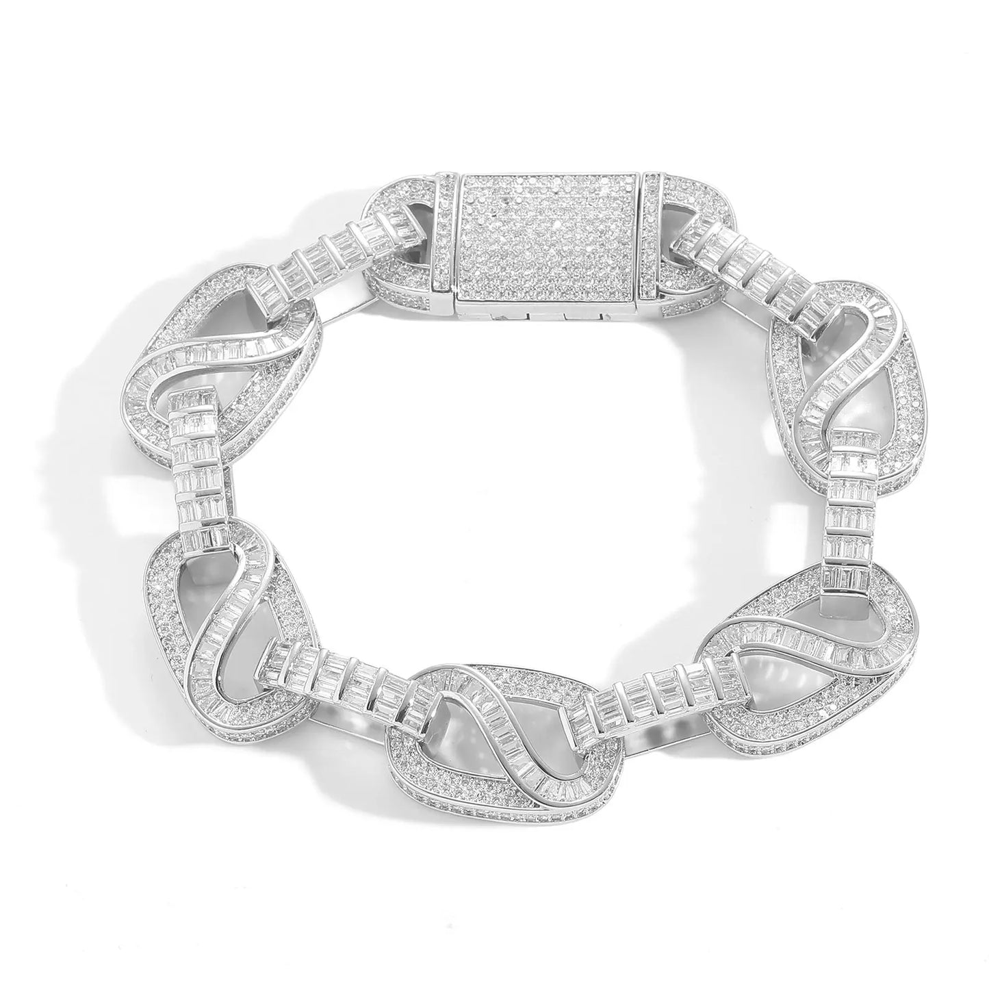 BES New Hip Hop 15MM Brass Mixed Zircon Personalized Circular Bracelet Full Diamond Trendy Brand Bracelet Jewelry for Men-7