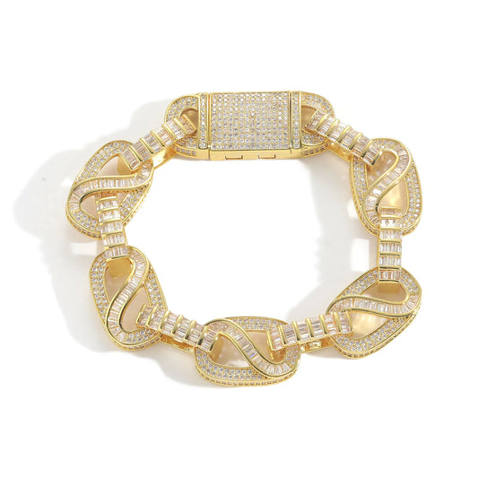 BES New Hip Hop 15MM Brass Mixed Zircon Personalized Circular Bracelet Full Diamond Trendy Brand Bracelet Jewelry for Men-0